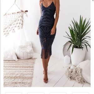 Two sisters the label Kahleesi Dress Steel Blue